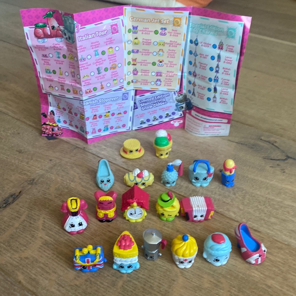 Shopkins world travel edition collection. France, UK, Italy and Germany.